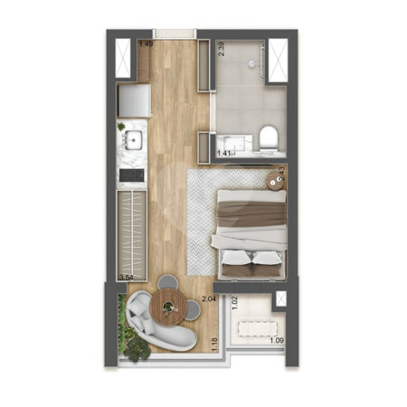 Apartamento à venda com 1 quarto em Vila Clementino, São Paulo, SP