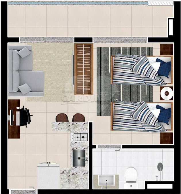 Apartamento à venda com 1 quarto no Centro, Araraquara, SP