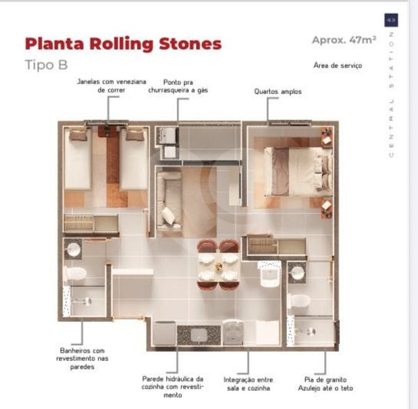 Apartamento 47m² 3
