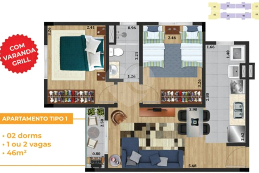 Apartamento à venda com 2 quartos em Jardim Aida, Guarulhos, SP
