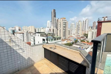 Cobertura com 1 dormitório à venda, 112 m² por R$ 921.000,00 - Pompéia - Santos/SP