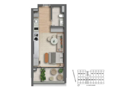Apartamento à venda com 1 quarto em Jardim das Acácias, São Paulo, SP
