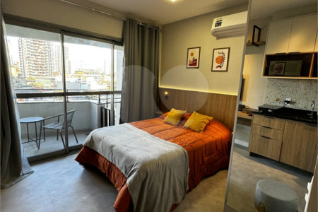 Studio com 36m² na região do Brooklin em São Paulo.