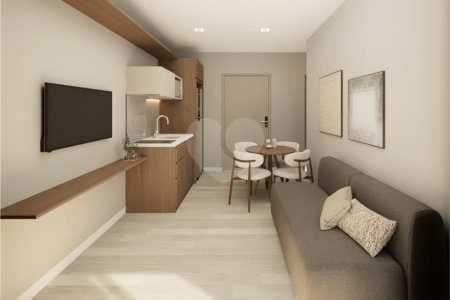 Apartamento mobiliado de 41m² à venda em Moema – 1 DORMITORIO MOBILIADO