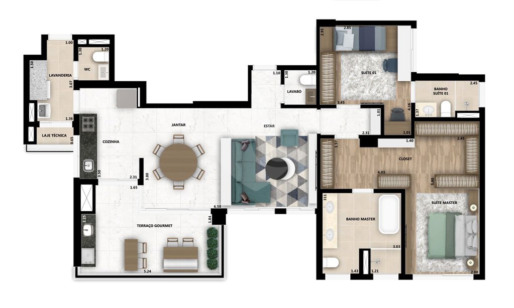 Apartamento à venda com 3 quartos, sendo 1 suíte, em Parque Campolim, Sorocaba, SP