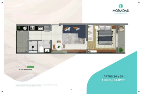 Apartamento à venda com 1 quarto em Jardim São Paulo(zona Norte), São Paulo, SP