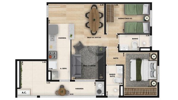 Apartamento 63m² 3
