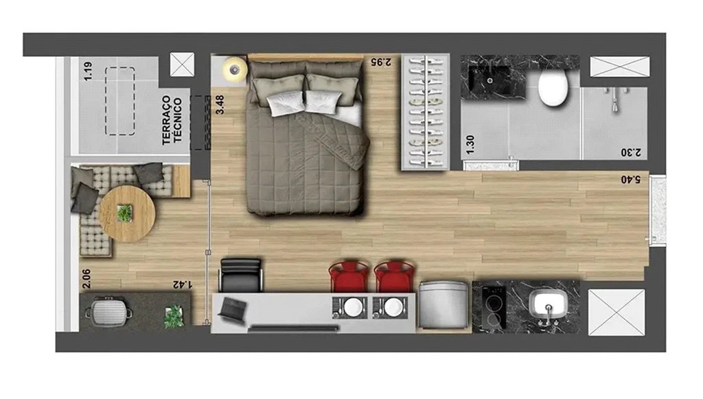 Apartamento à venda com 1 quarto em Pinheiros, São Paulo, SP