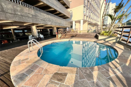 apartamento pé na areia com vista total para o mar em são vicente
