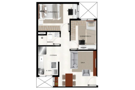 Apartamento à venda com 2 quartos em Vila Guilhermina, São Paulo, SP