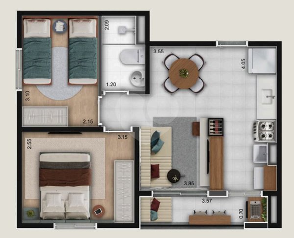 Apartamento 41m² 4