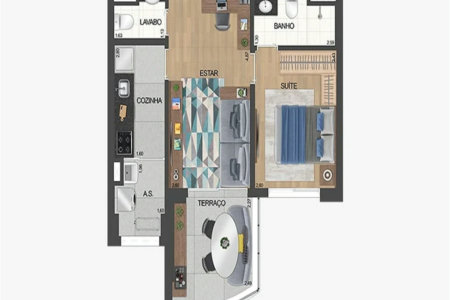 Apartamento à venda com 1 suíte em Santo Amaro, São Paulo, SP