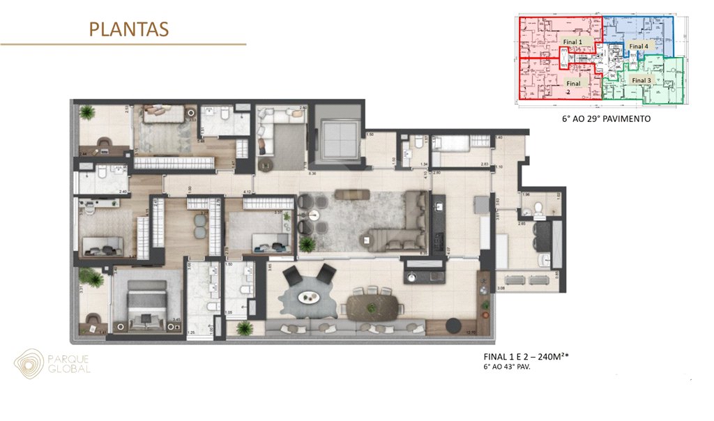 Apartamento à venda com 4 suítes em Jardim Morumbi, São Paulo, SP