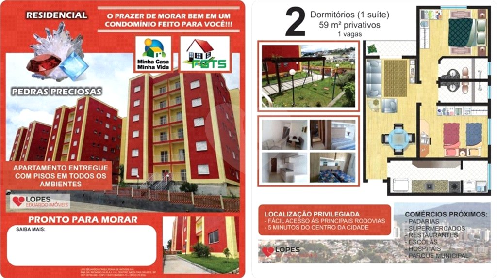 Apartamento à venda com 2 quartos, sendo 1 suíte, em Mogi Moderno, Mogi das Cruzes, SP