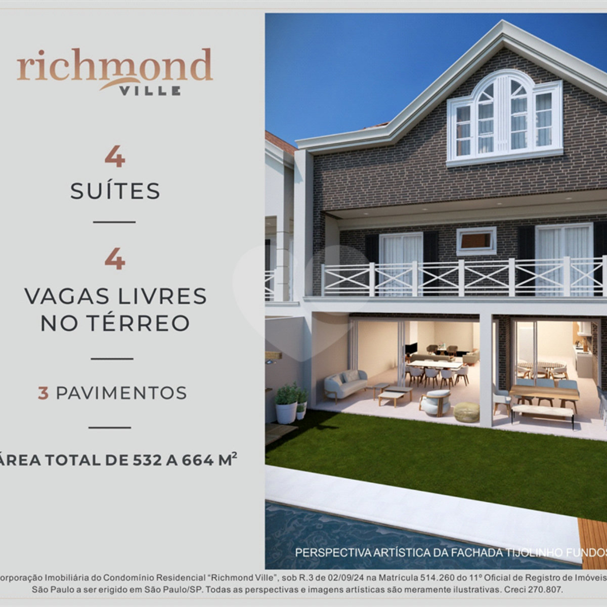Casa à venda com 4 suítes no condomínio Richmond Ville, São Paulo - SP