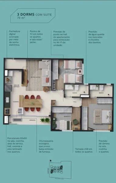 Planta Apartamento 79m²