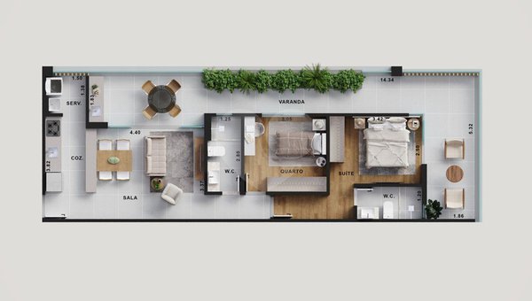 Apartamento 63m² 1