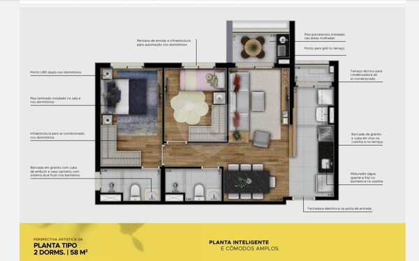 Apartamento 58m² 2