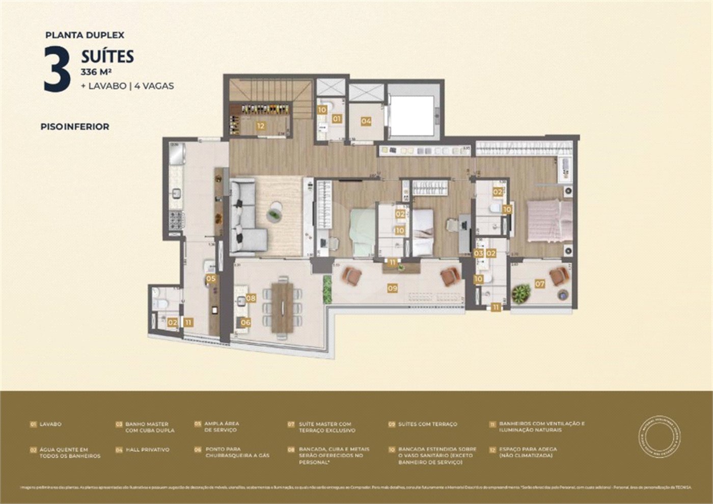 Apartamento à venda com 3 suítes em Água Branca, São Paulo, SP