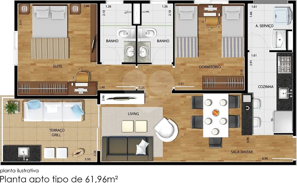 Apartamento à venda com 2 quartos, sendo 1 suíte, em Vila Galvão, Guarulhos, SP