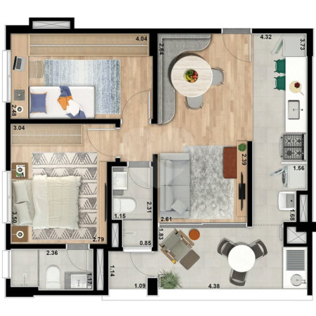 Apartamento à venda com 2 quartos em Alvinópolis, Atibaia, SP