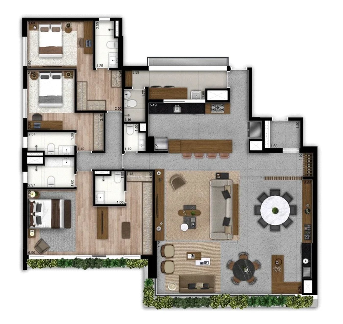 Apartamento à venda com 3 suítes em Brooklin Paulista, São Paulo, SP