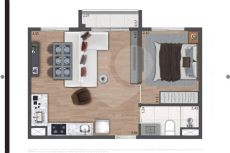 Apartamento para alugar com 1 quarto em Moema, São Paulo, SP