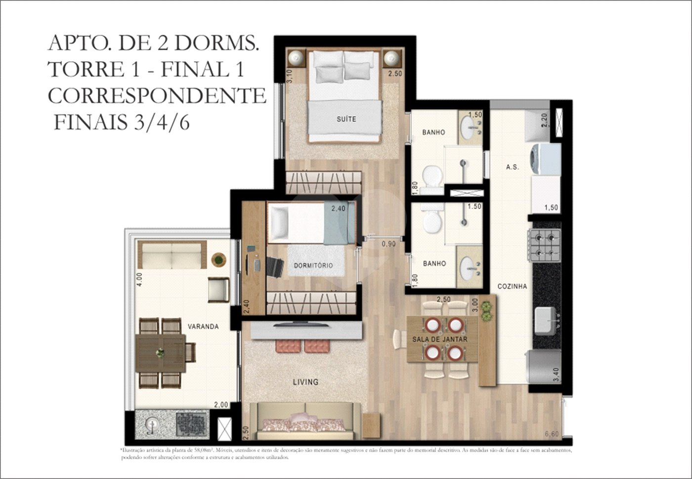 Apartamento à venda com 2 quartos, sendo 1 suíte,  em Campo Grande, São Paulo, SP