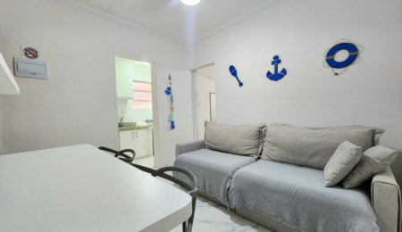 Apartamento mobiliado próximo da praia com 1 dormitório à venda, 32 m² por R$ 390.000 - Embaré - Santos/SP