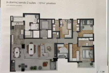 Apartamento à venda com 4 quartos, sendo 3 suítes, em Vila Anastácio, São Paulo, SP
