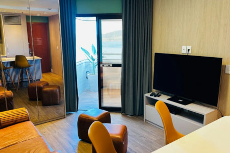 Flat com 1 dormitório para alugar, 43 m² por R$ 7.500,00/mês - Boqueirão - Santos/SP