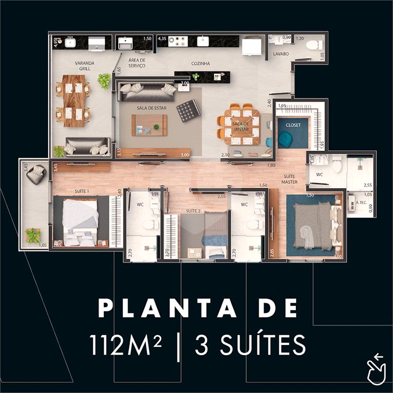 Apartamento à venda com 3 suítes em Vila Lucy, Sorocaba, SP