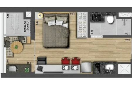 Apartamento à venda com 1 quarto em Pinheiros, São Paulo, SP