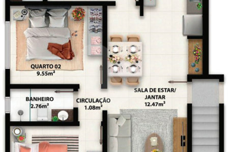 Apartamento à venda com 2 quartos, sendo 1 suíte, em Taperapuan, Porto Seguro, BA