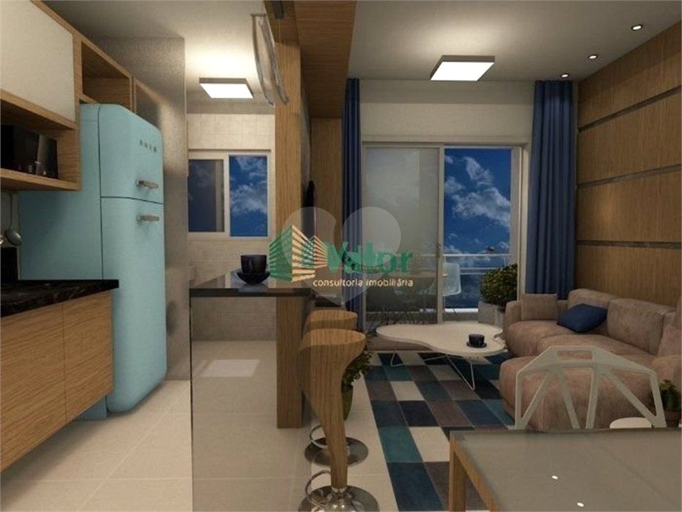 Apartamento com 1 dormitório .