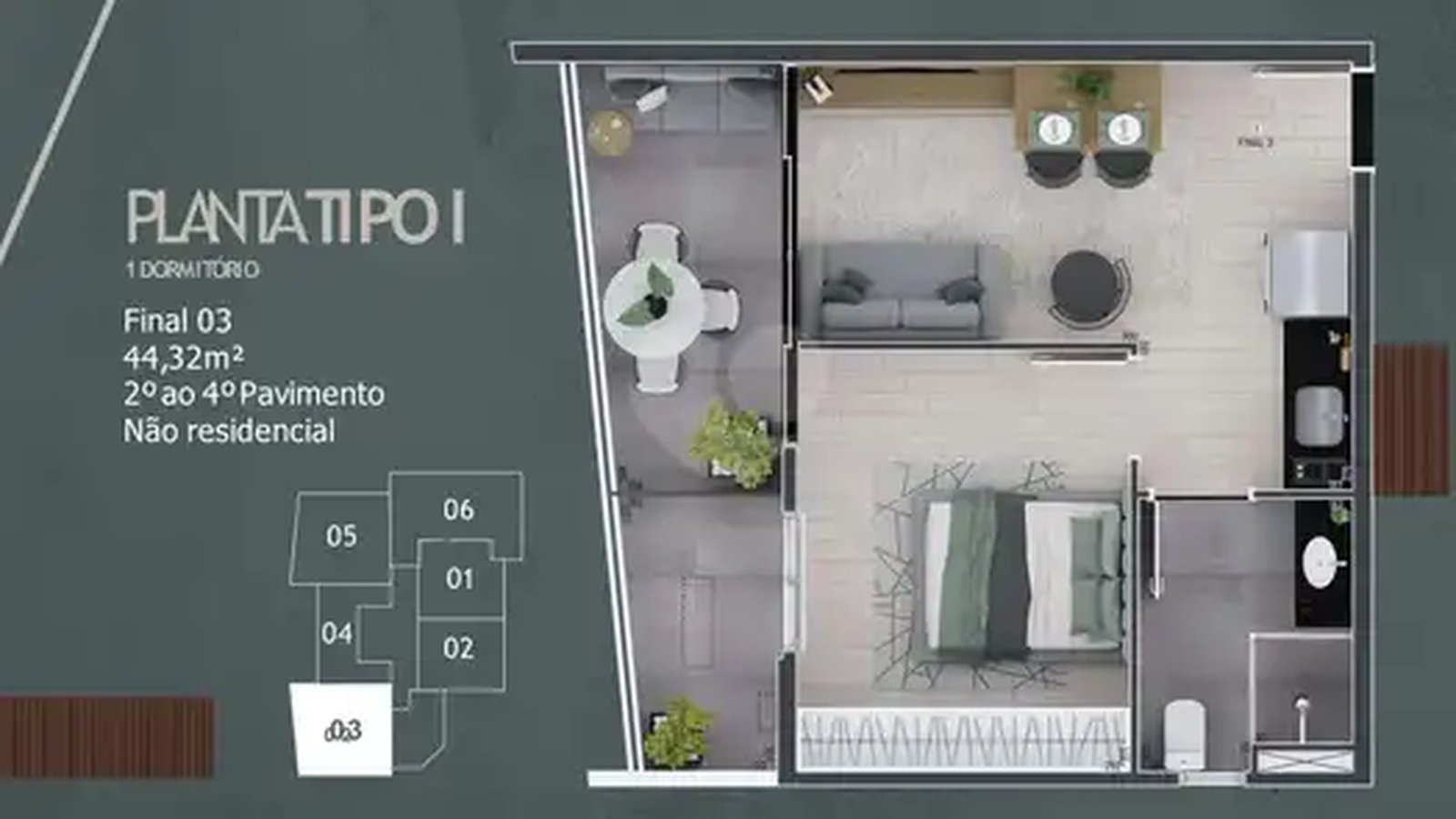 Apartamento 44m²