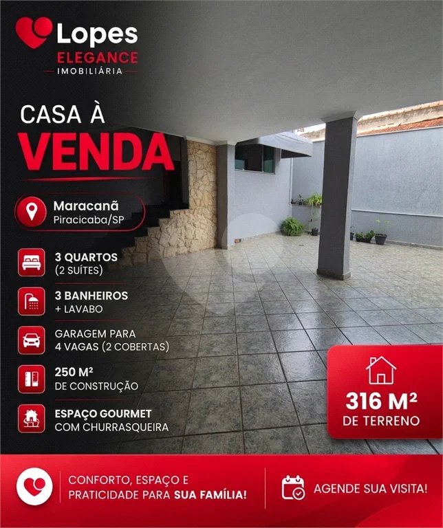 Casa à venda no bairro Maracanã, 3 quartos, 2 suítes em Piracicaba/SP.