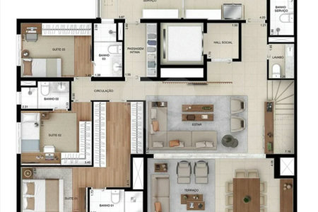 Apartamento novo com 129m² na Mooca com 2 suítes e 2 vagas.