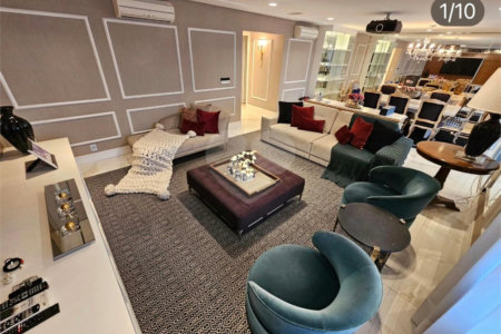 Apartamento mobiliado alto padrão, para venda ou locação, com 4 suítes e 4 vagas, em condomínio-clube no Ipiranga!