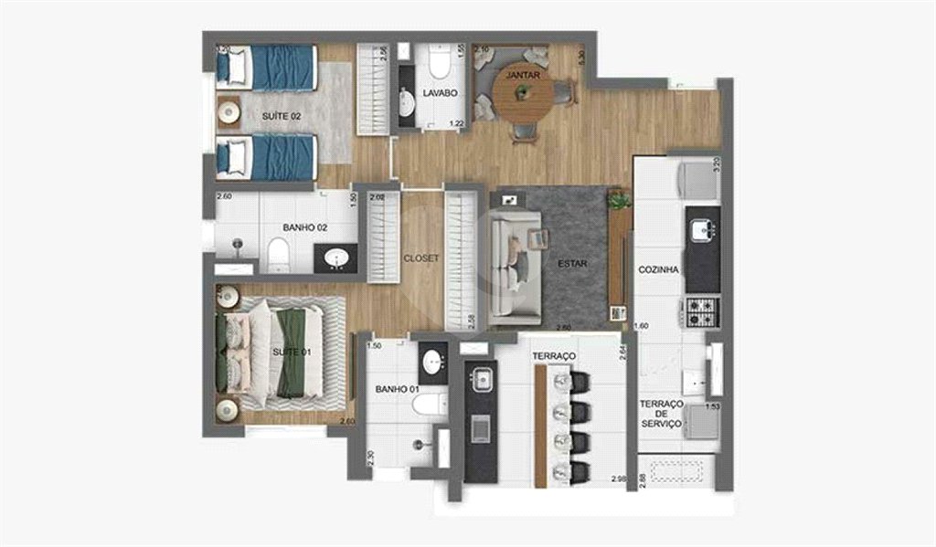 Apartamento à venda com 2 suítes em Indianópolis, São Paulo, SP
