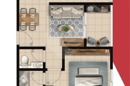 Apartamento à venda com 1 suíte em Atibaia Jardim, Atibaia, SP