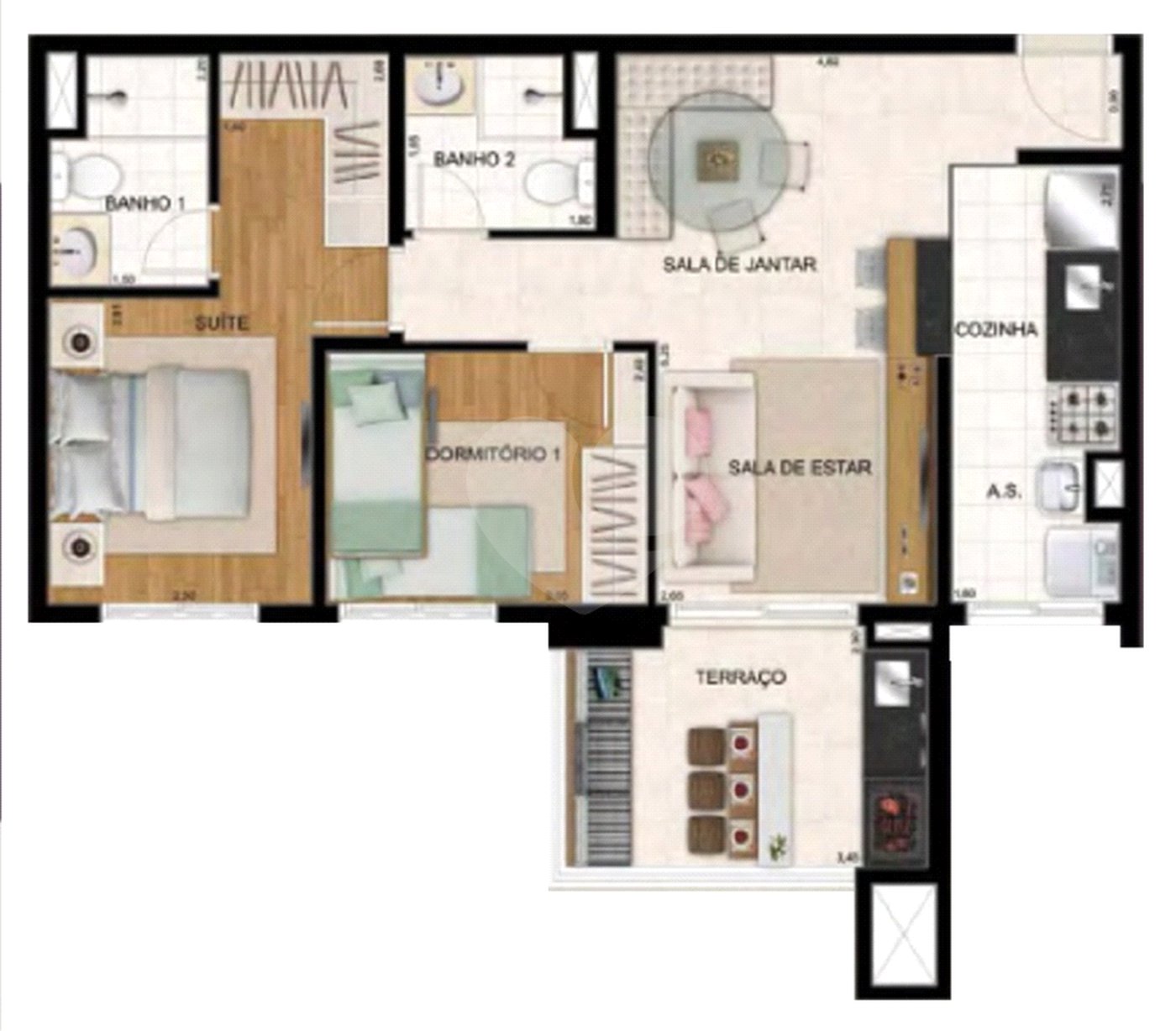 Apartamento à venda com 2 quartos, sendo 1 suíte, em Jardim Flor da Montanha, Guarulhos, SP