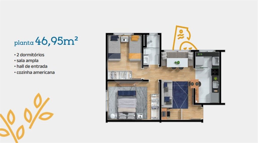 Apartamento à venda com 2 quartos em Parque Residencial Rafael Alcalá, Porto Feliz, SP