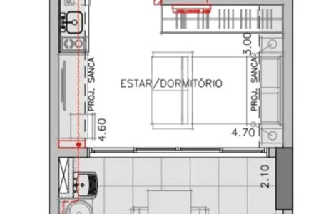 Studio à venda ou para alugar com 1 suíte em Vila Clementino, São Paulo, SP