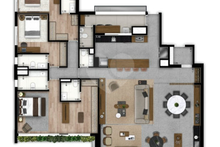 Apartamento à venda com 3 suítes em Brooklin Paulista, São Paulo, SP