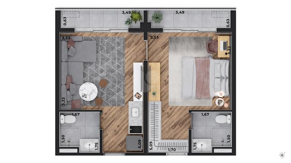 Apartamento 47m² 3