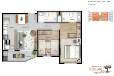 Apartamento à venda com 2 quartos, sendo 1 suíte, no Centro, Bom Jesus dos Perdões, SP