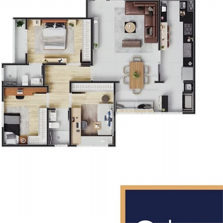 Apartamento à venda com 3 quartos, sendo 1 suíte, em Vila Helena, Atibaia, SP