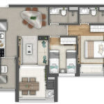 Apartamento à venda com 2 quartos, sendo 1 suíte, em Brooklin Novo, São Paulo, SP