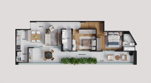 Apartamento 90m² 2